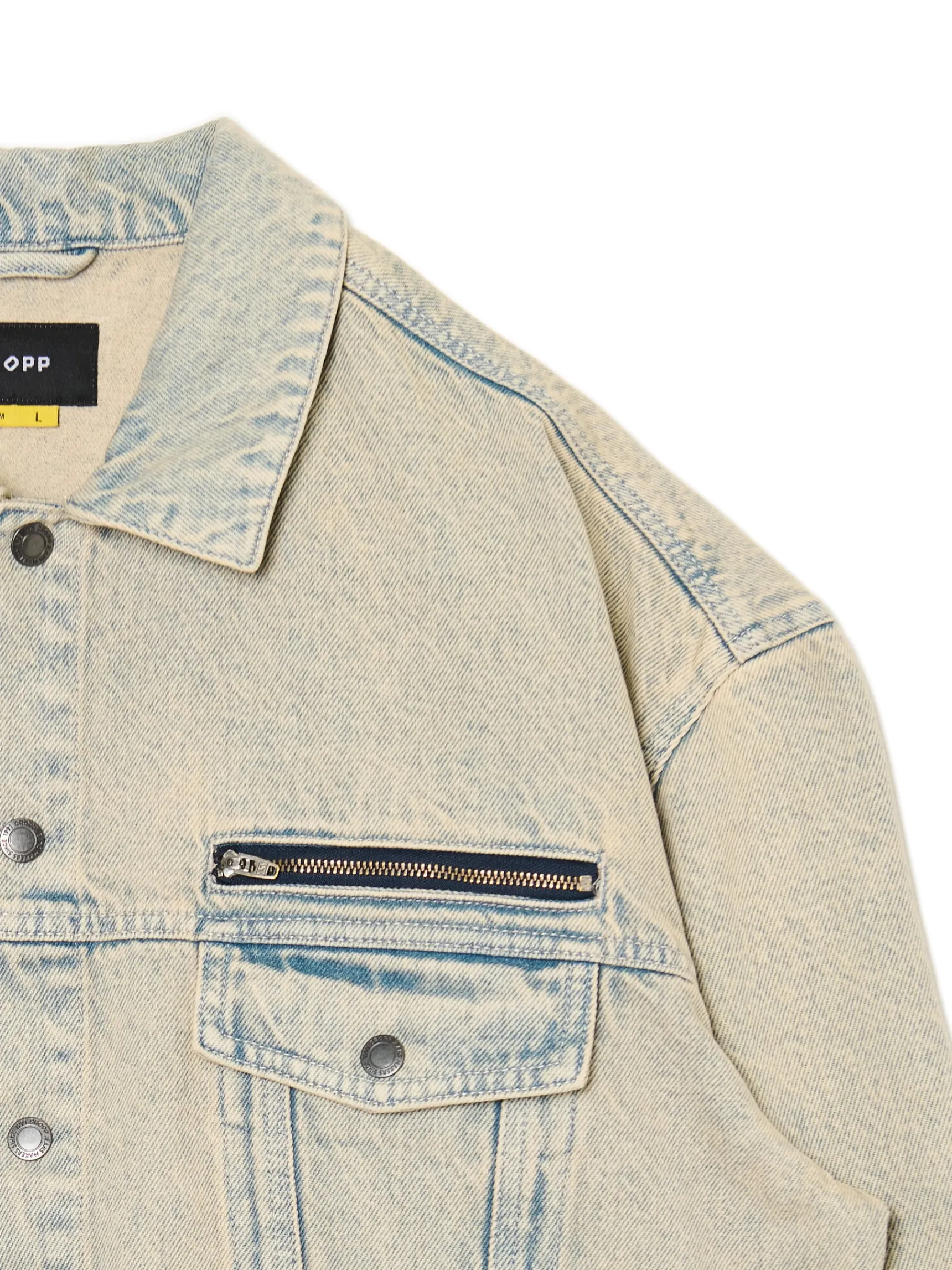 Sale Cropp Jeansowa kurtka katanka oversize jasnyszary