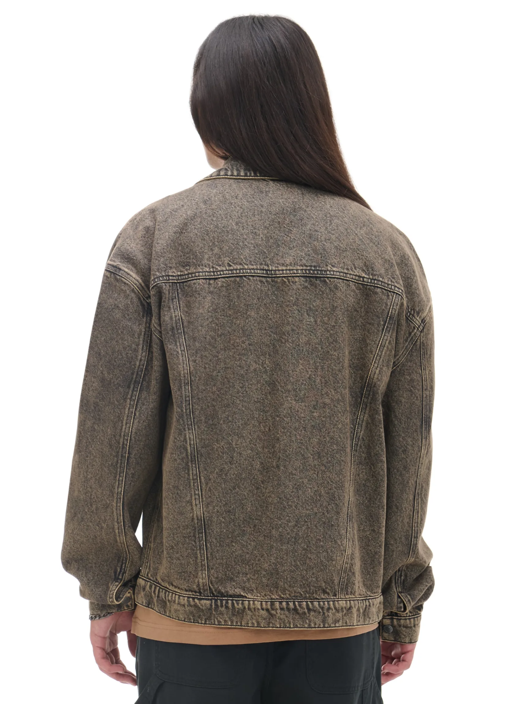 Online Cropp Jeansowa kurtka katanka oversize brązowy