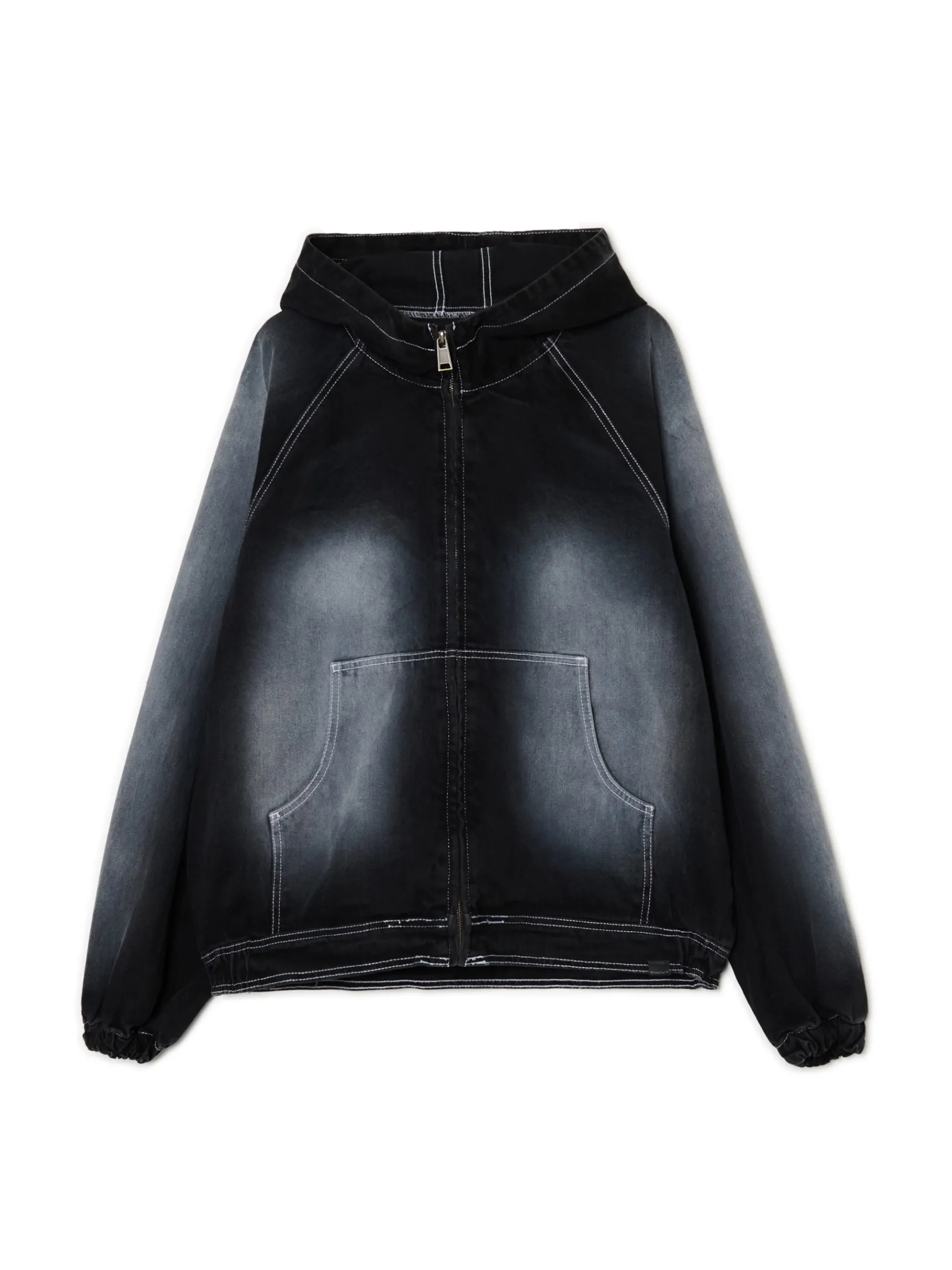 Discount Cropp Jeansowa kurtka z efektem przetarcia czarny