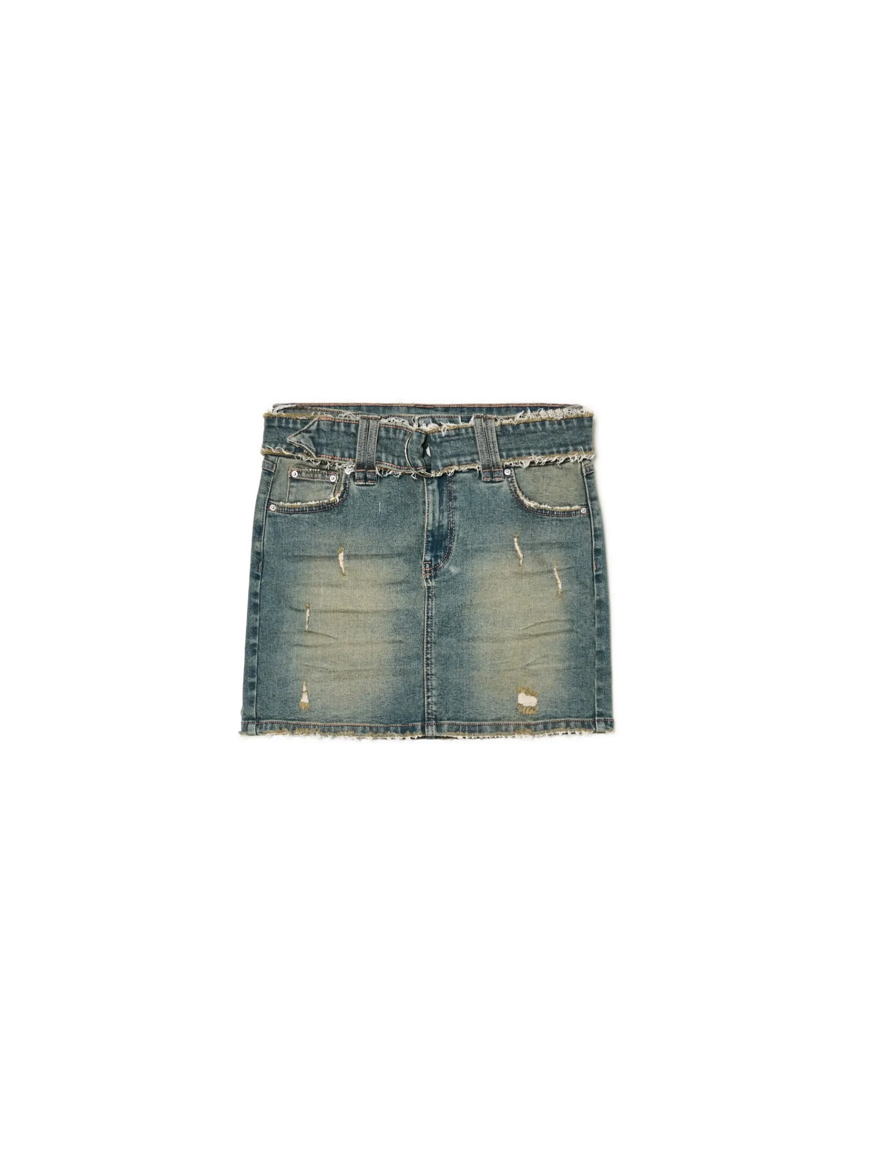 Fashion Cropp Jeansowa spódnica mini niebieski