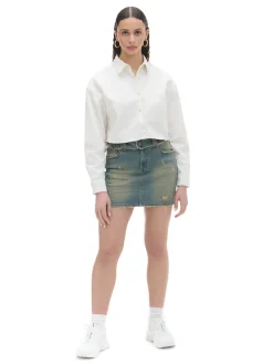 Fashion Cropp Jeansowa spódnica mini niebieski