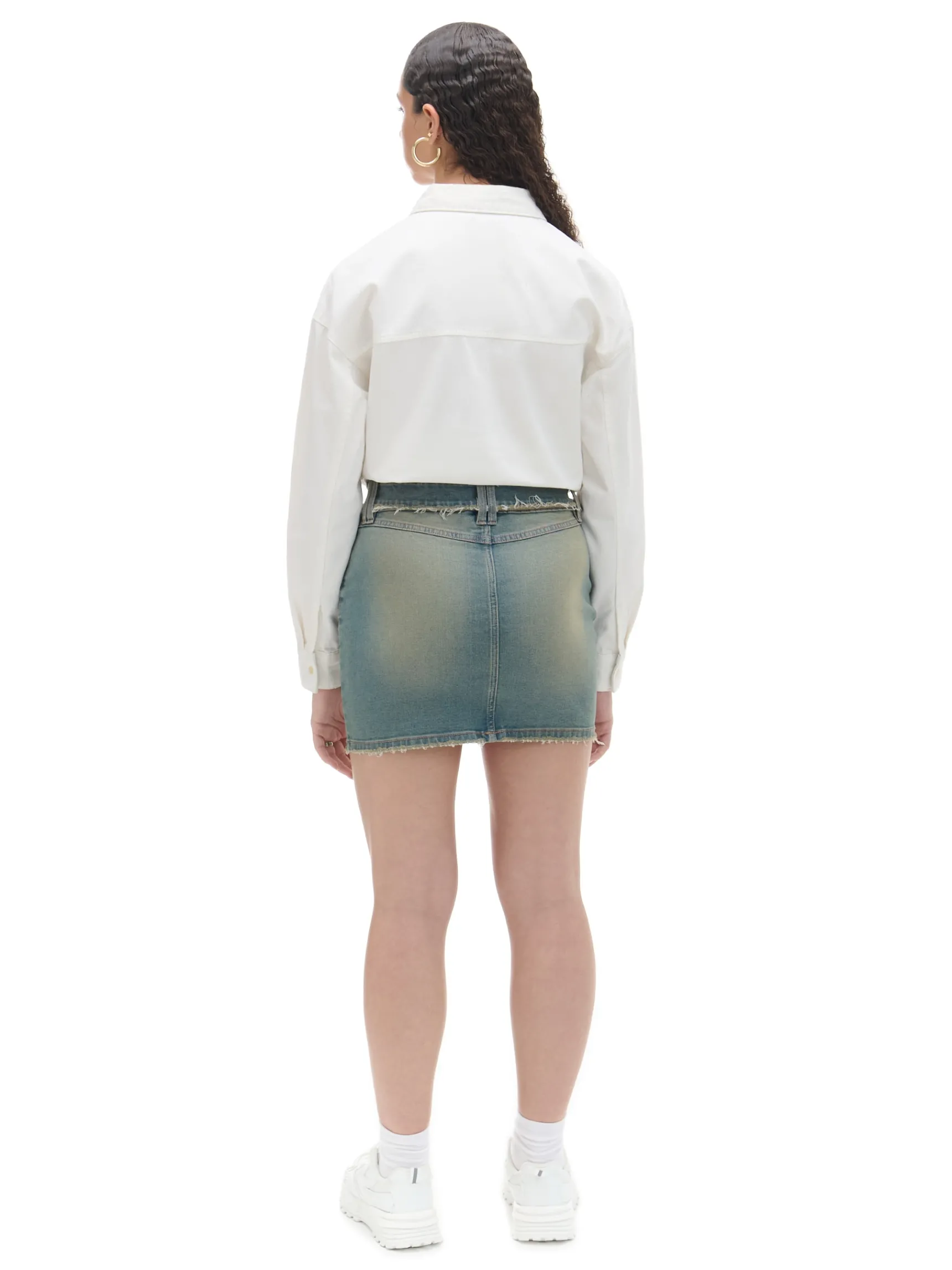 Fashion Cropp Jeansowa spódnica mini niebieski