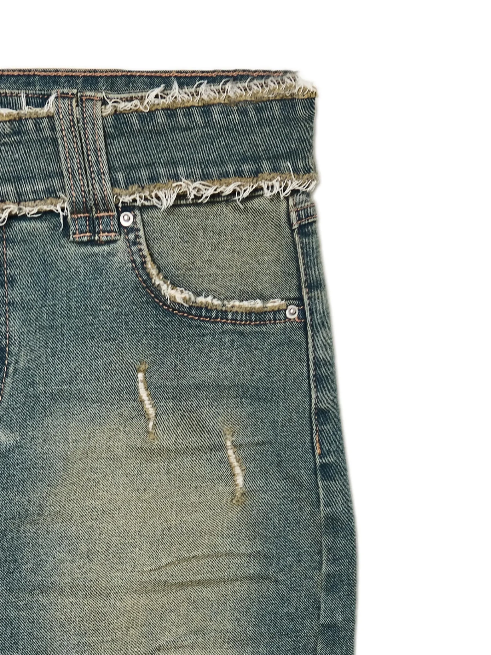 Fashion Cropp Jeansowa spódnica mini niebieski
