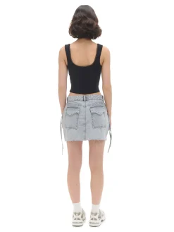 Clearance Cropp Jeansowa spódnica mini jasnyszary