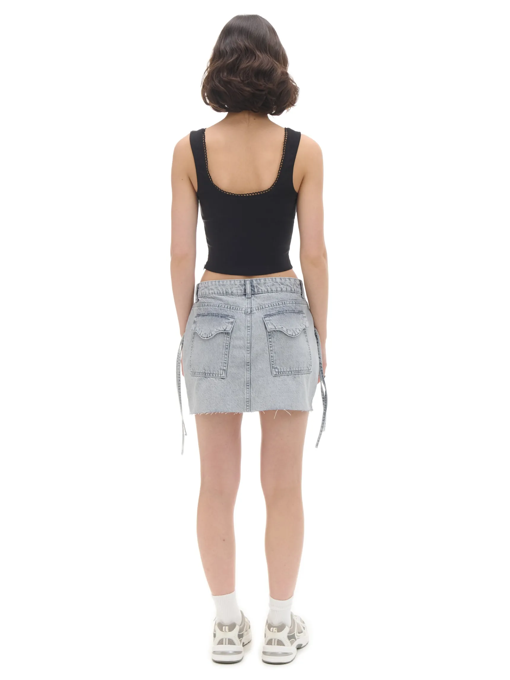 Clearance Cropp Jeansowa spódnica mini jasnyszary