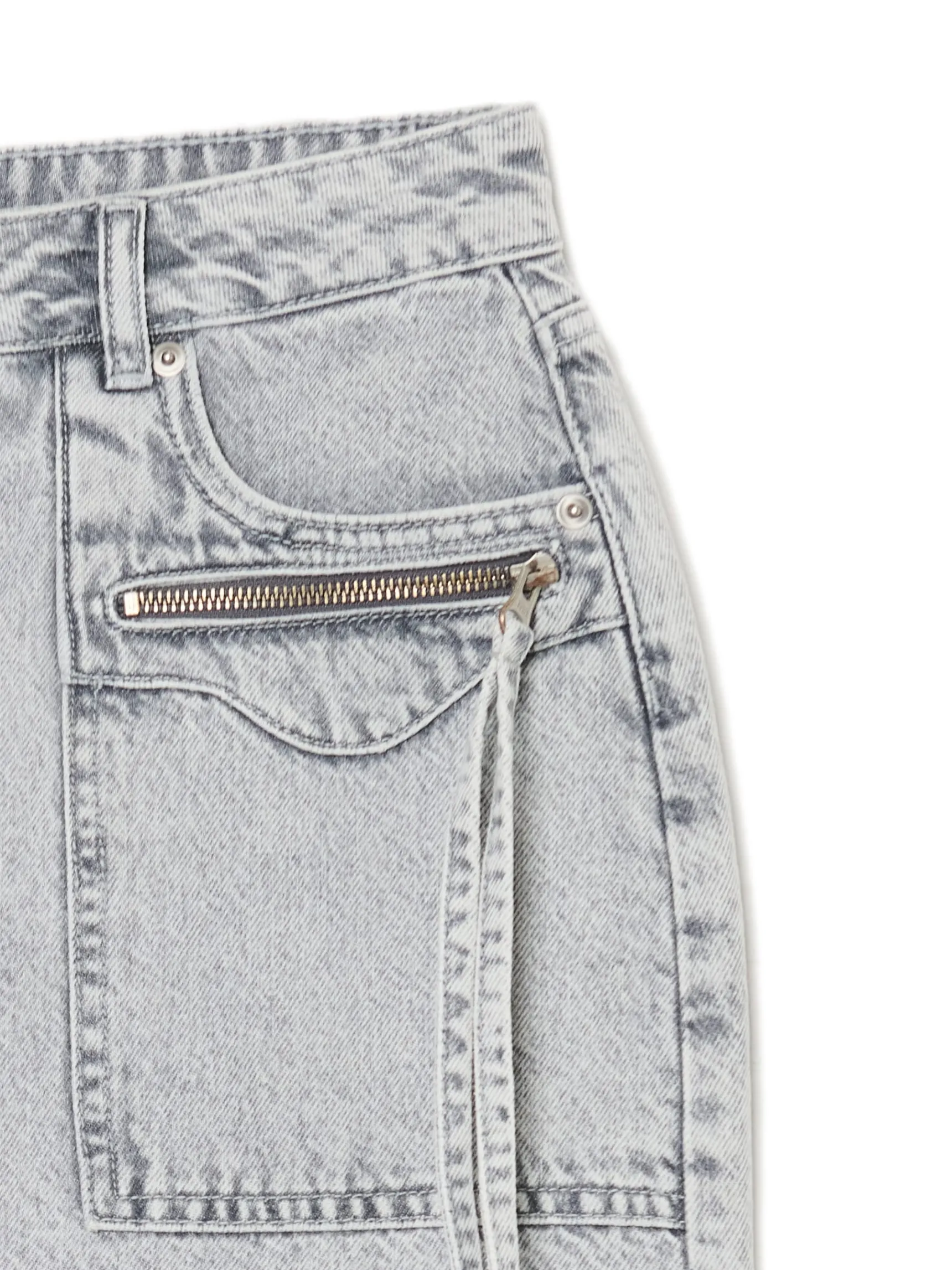 Clearance Cropp Jeansowa spódnica mini jasnyszary