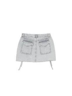 Clearance Cropp Jeansowa spódnica mini jasnyszary