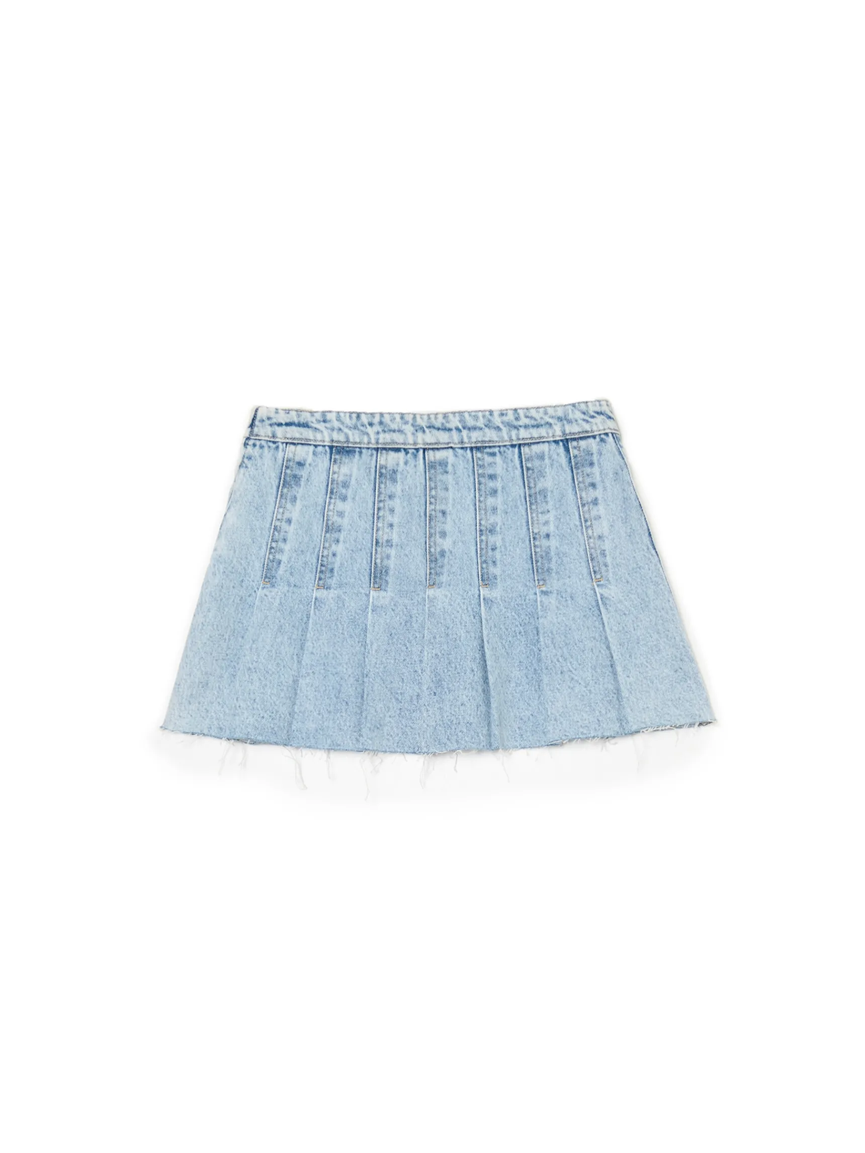 Best Cropp Jeansowa spódniczka z zakładkami błękitny
