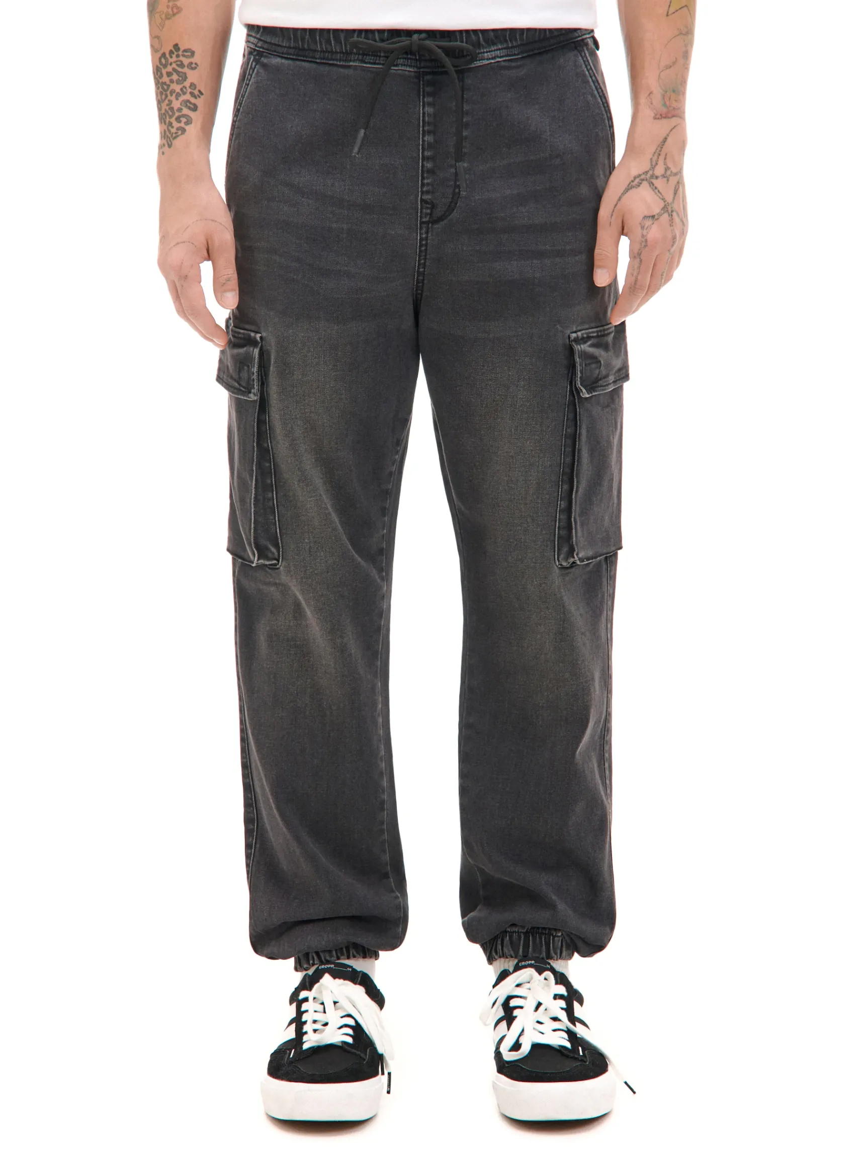 Discount Cropp Jeansowe joggery szary