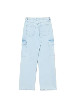 New Cropp Jeansy baggy PETITE niebieski