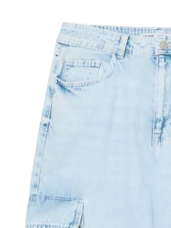 New Cropp Jeansy baggy PETITE niebieski