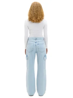 New Cropp Jeansy baggy PETITE niebieski