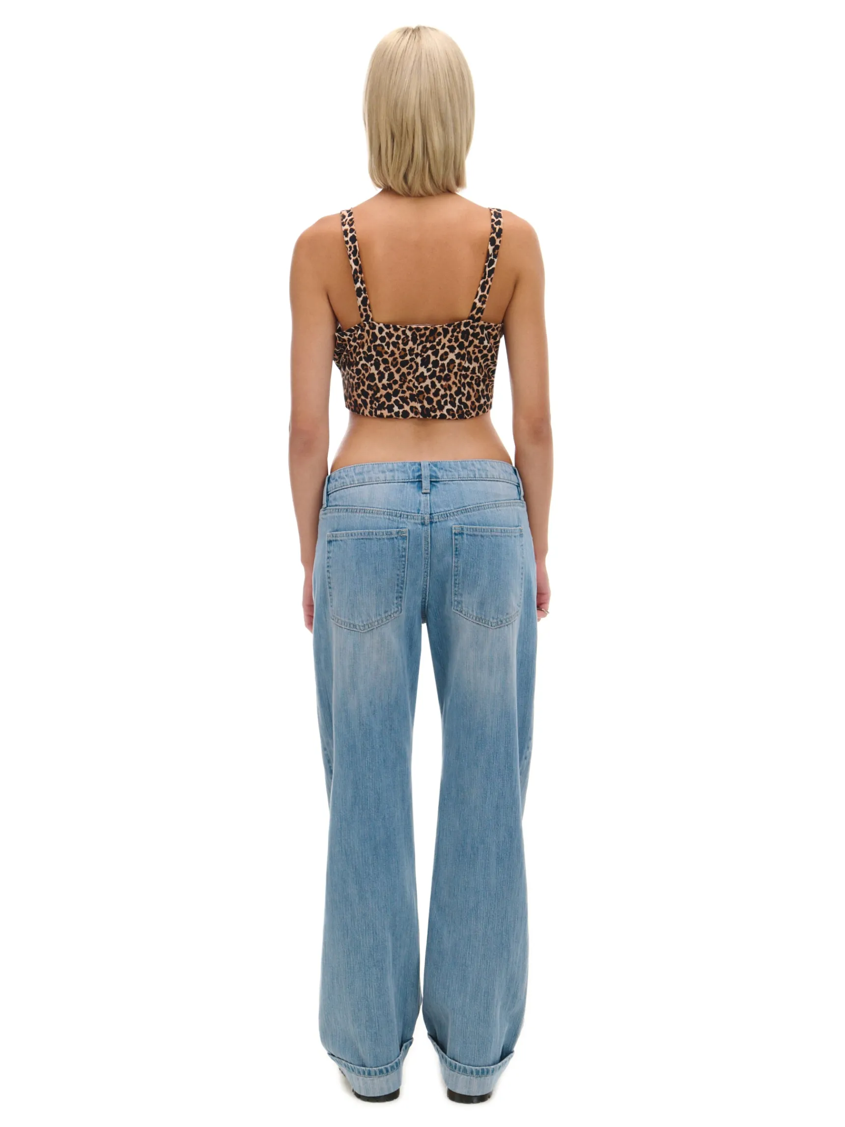 New Cropp Jeansy baggy w stylu vintage niebieski