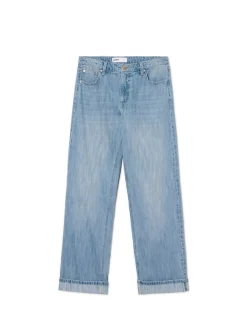 New Cropp Jeansy baggy w stylu vintage niebieski