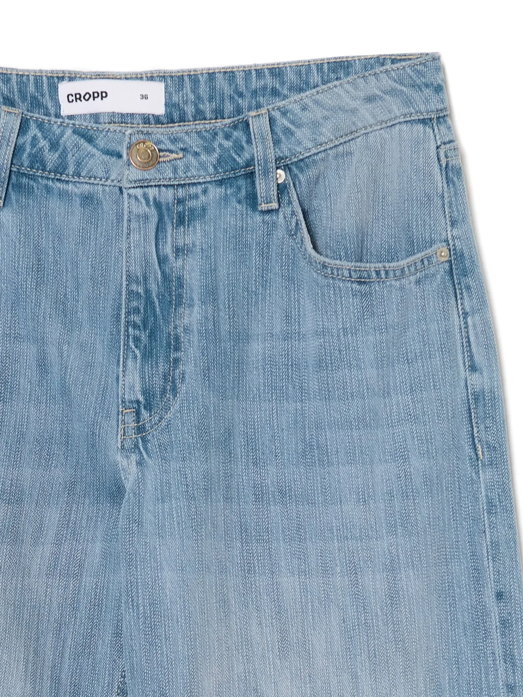 New Cropp Jeansy baggy w stylu vintage niebieski