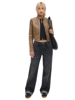 Online Cropp Jeansy baggy w stylu vintage szary