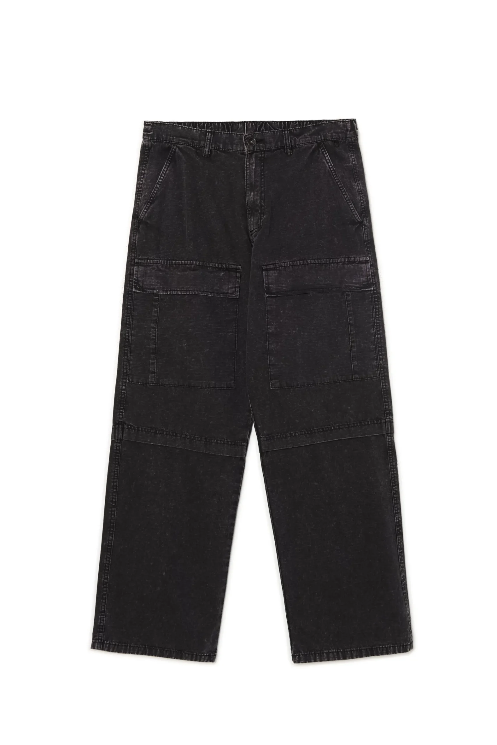 Discount Cropp Jeansy baggy z efektem znoszenia szary
