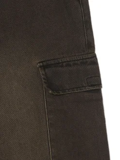 Fashion Cropp Jeansy baggy z kieszeniami cargo brązowy