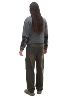 Fashion Cropp Jeansy baggy z kieszeniami cargo brązowy