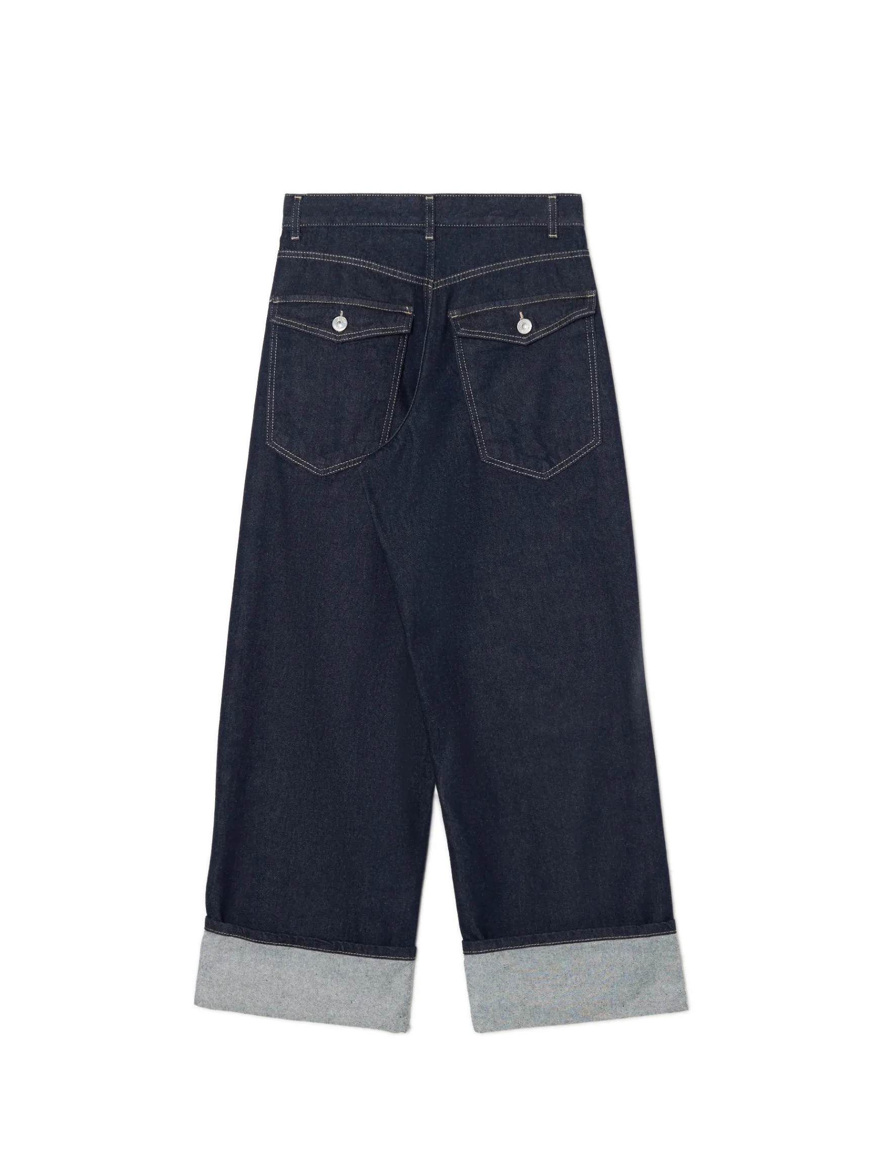 Fashion Cropp Jeansy baggy z podwiniętymi nogawkami granatowy