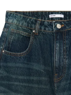 Online Cropp Jeansy balloon horseshoe niebieski