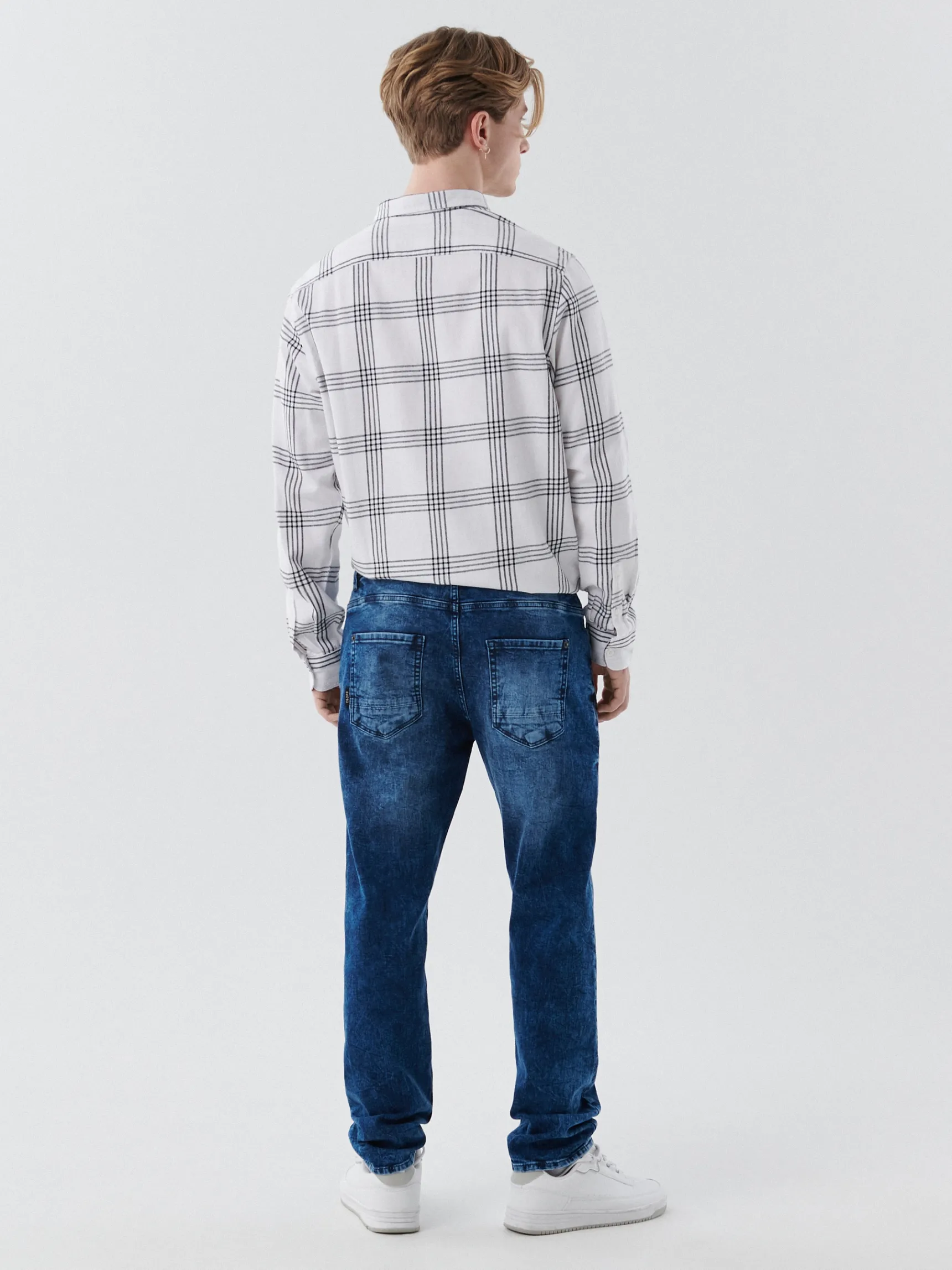 Sale Cropp Jeansy męskie klasyczne niebieski
