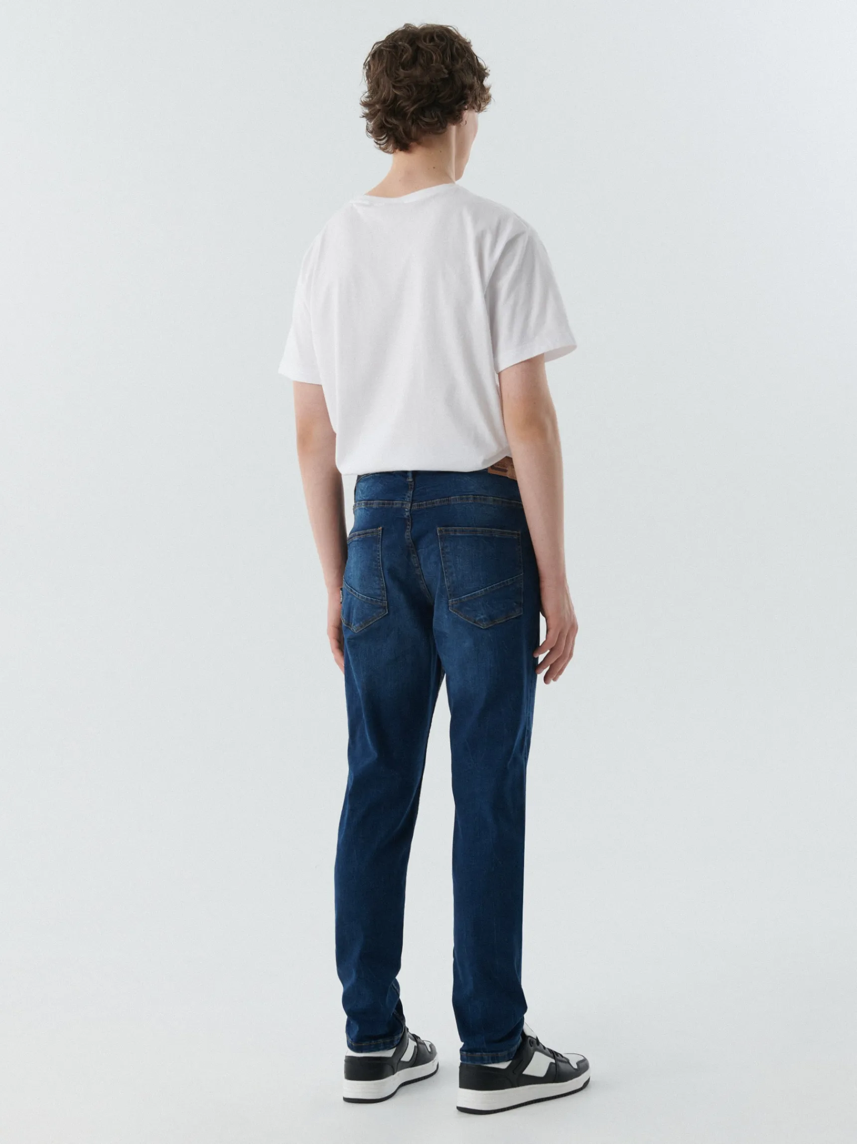 Best Cropp Jeansy męskie slim fit granatowy