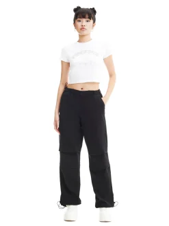 Best Cropp Jeansy parachute czarny