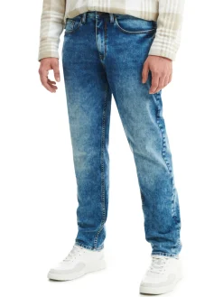 New Cropp Jeansy regular z efektem sprania niebieski