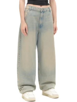Sale Cropp Jeansy skater w stylu vintage niebieski
