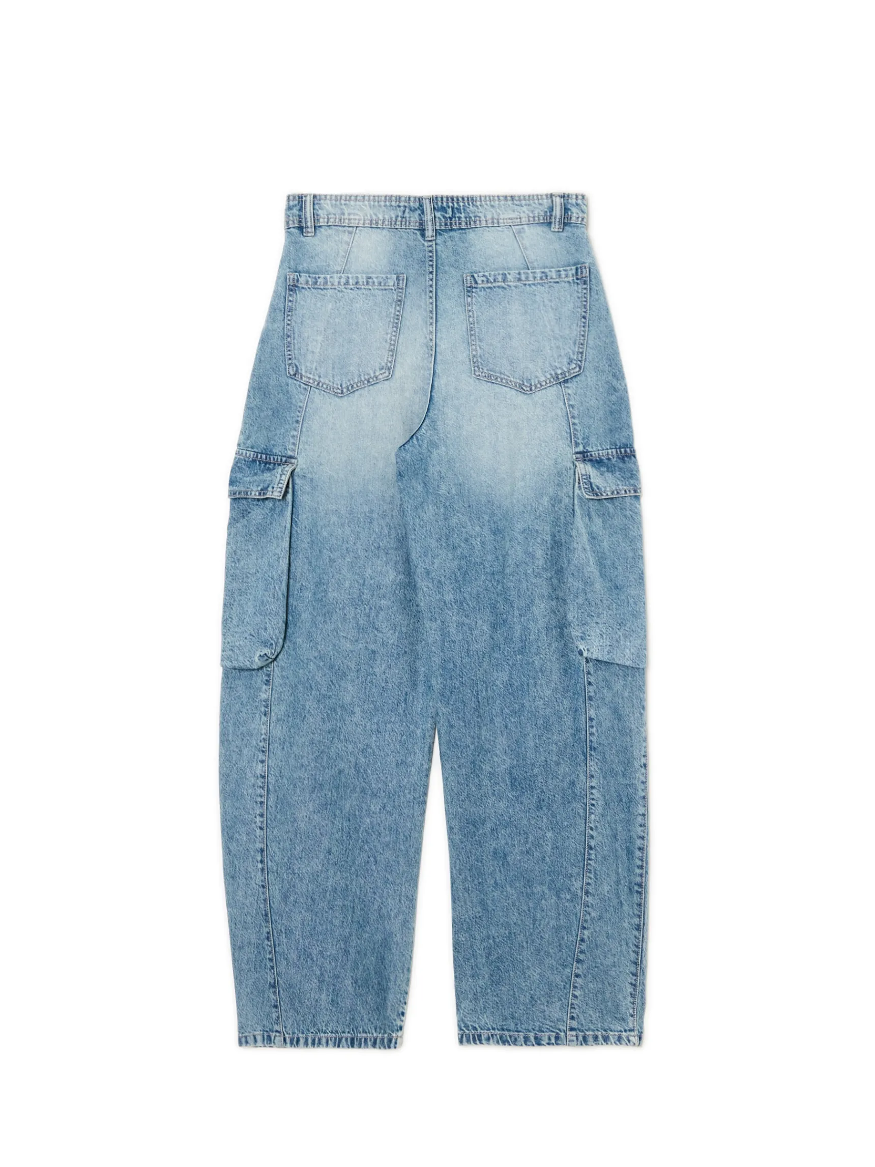 New Cropp Jeansy skater z efektem sprania niebieski