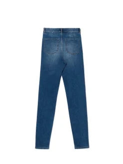 New Cropp Jeansy skinny z kieszeniami niebieski
