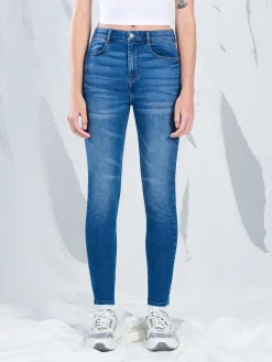New Cropp Jeansy skinny z kieszeniami niebieski