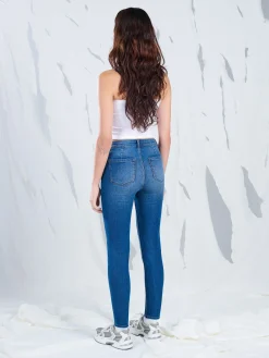 New Cropp Jeansy skinny z kieszeniami niebieski