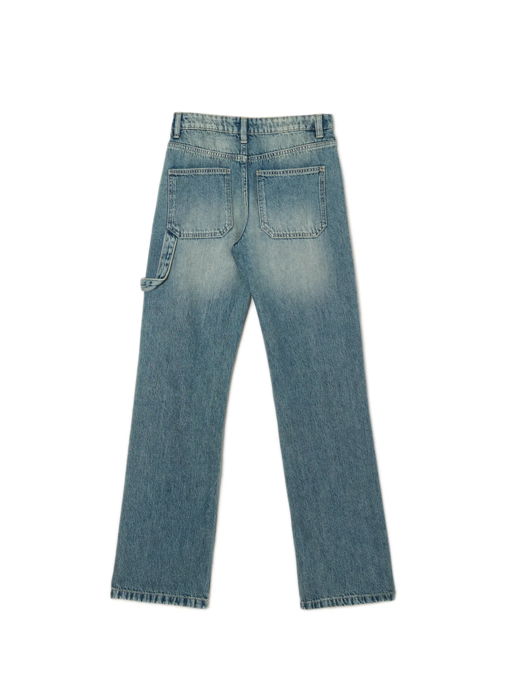 Discount Cropp Jeansy straight w stylu retro niebieski