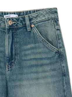 Discount Cropp Jeansy straight w stylu retro niebieski