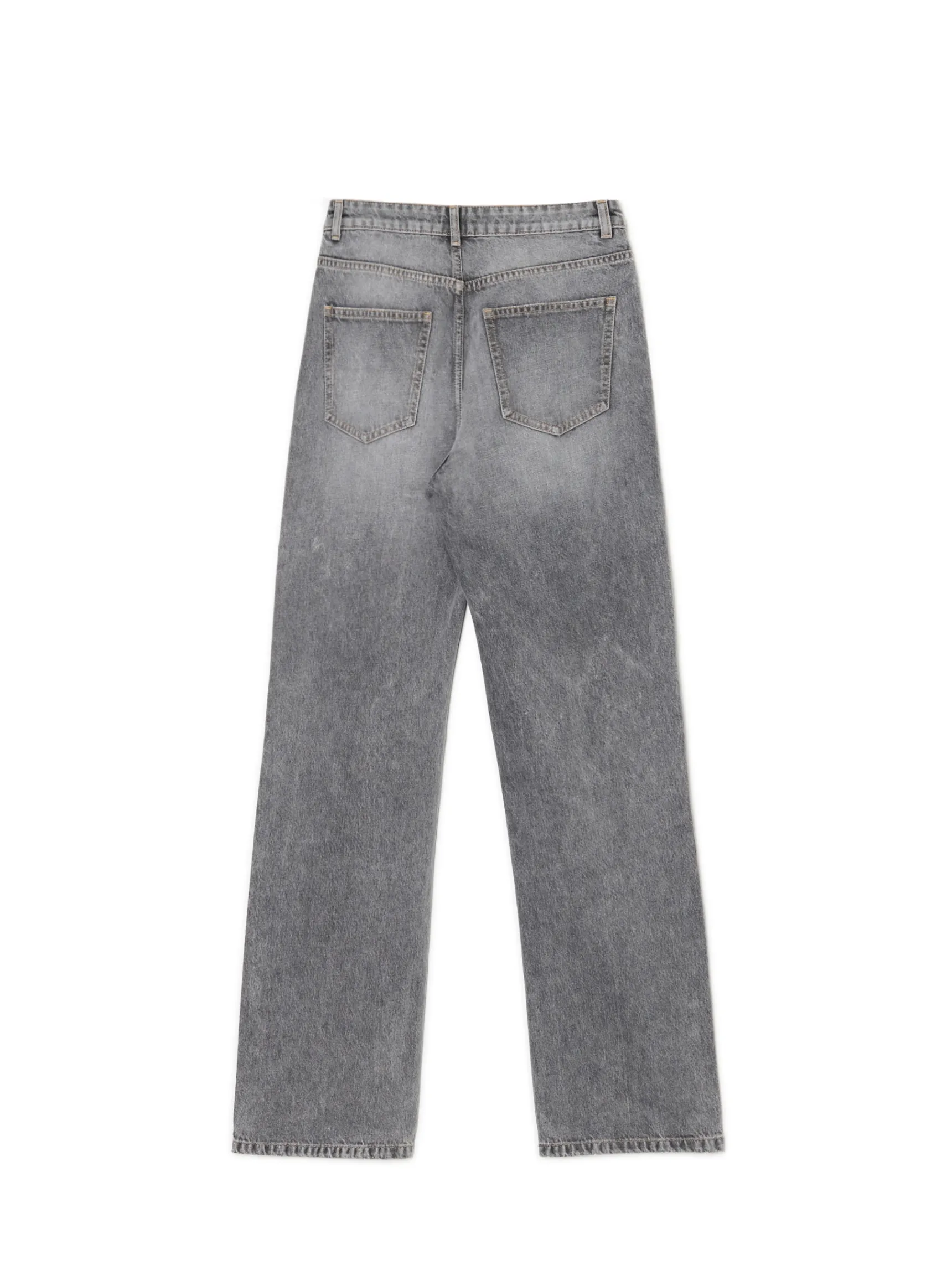 Sale Cropp Jeansy straight z wysokim stanem jasnyszary