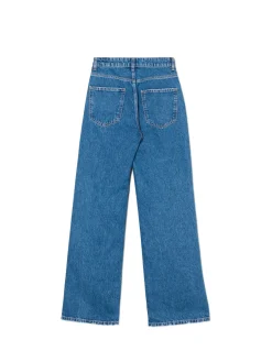 Sale Cropp Jeansy straight z wysokim stanem niebieski
