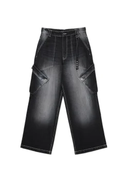 Sale Cropp Jeansy super baggy czarny
