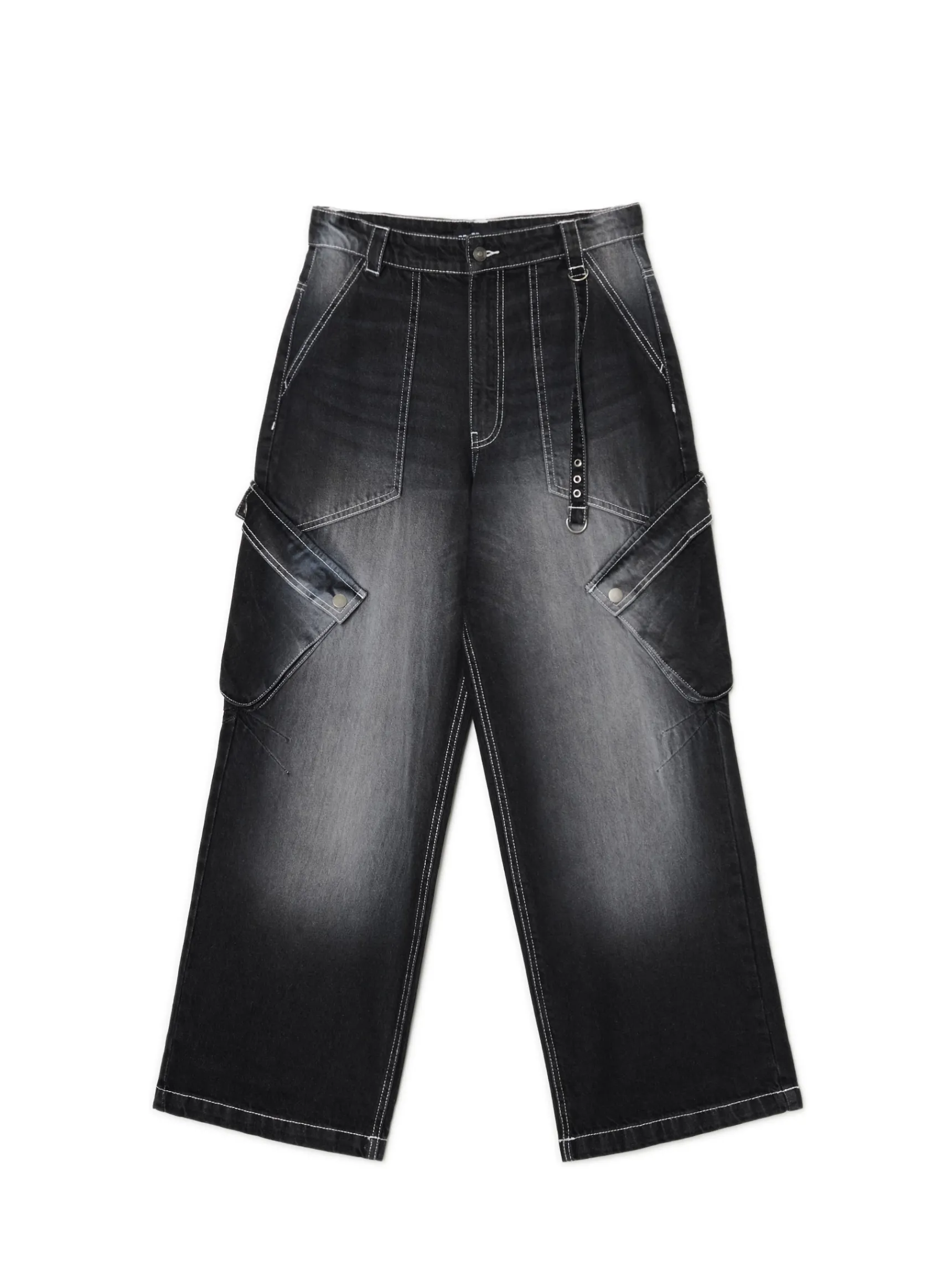 Sale Cropp Jeansy super baggy czarny