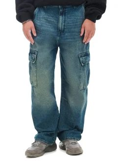 Online Cropp Jeansy super baggy granatowy