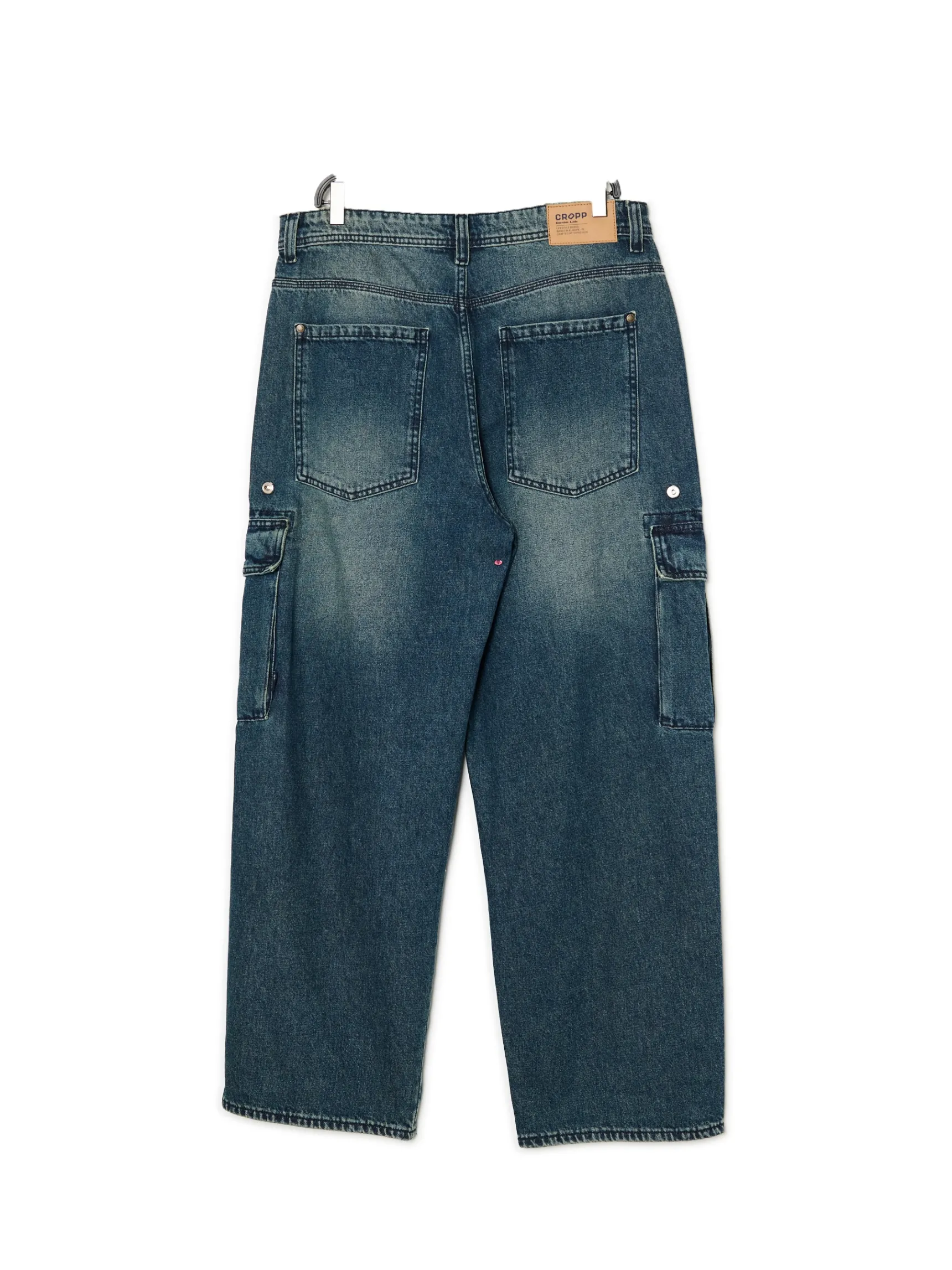 Online Cropp Jeansy super baggy granatowy