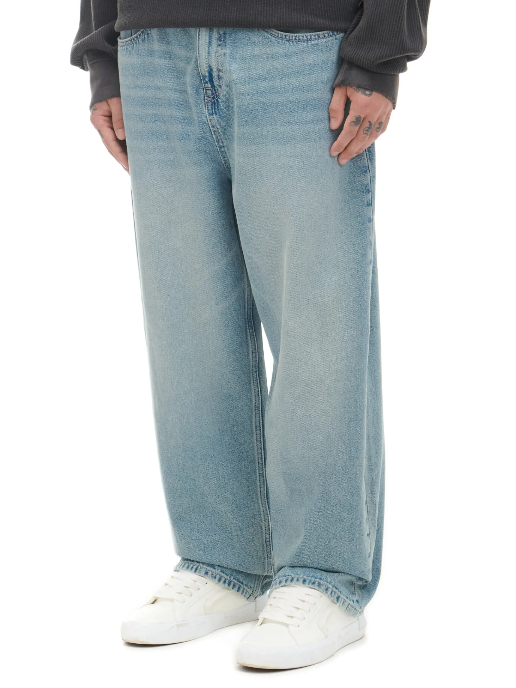 New Cropp Jeansy super baggy niebieski