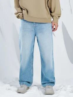 New Cropp Jeansy super baggy niebieski