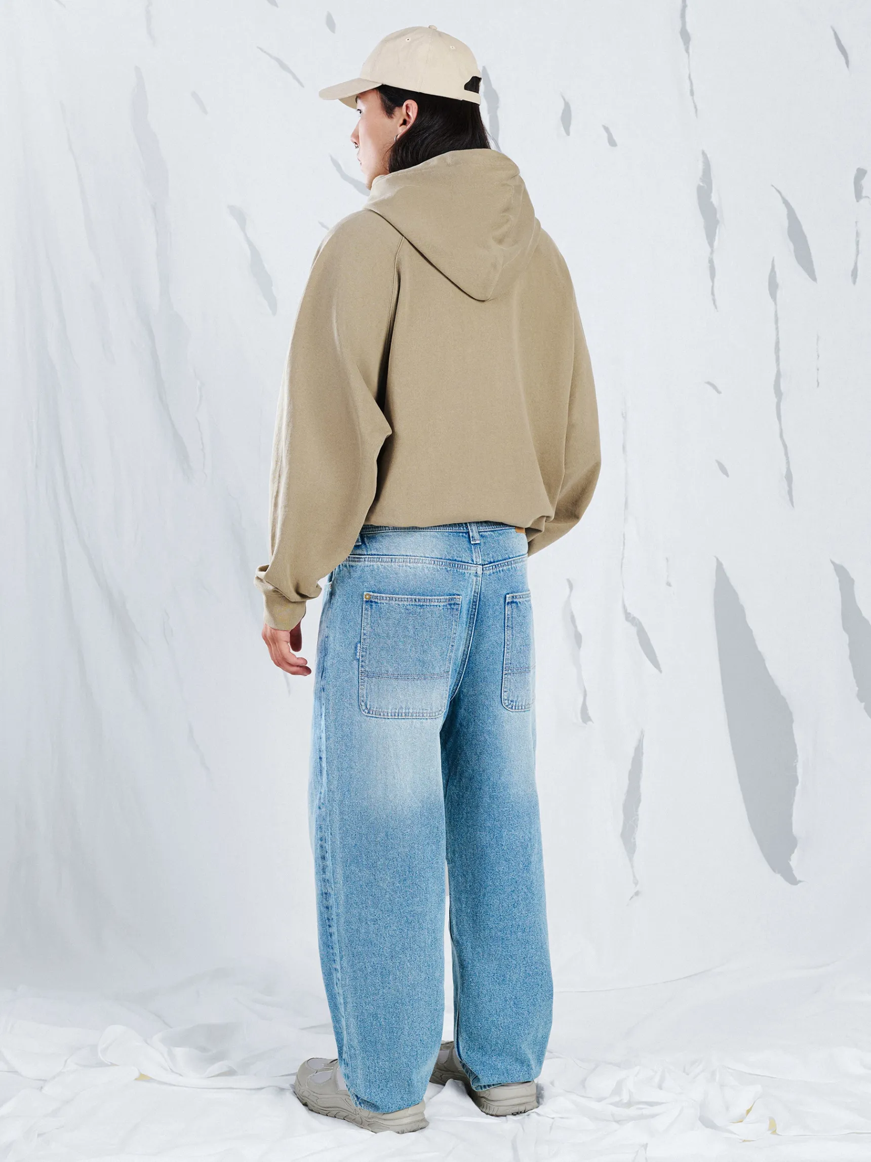 New Cropp Jeansy super baggy niebieski