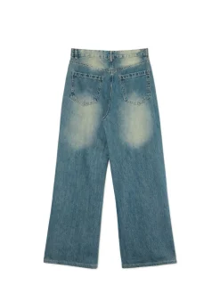 Clearance Cropp Jeansy wide leg PETITE niebieski