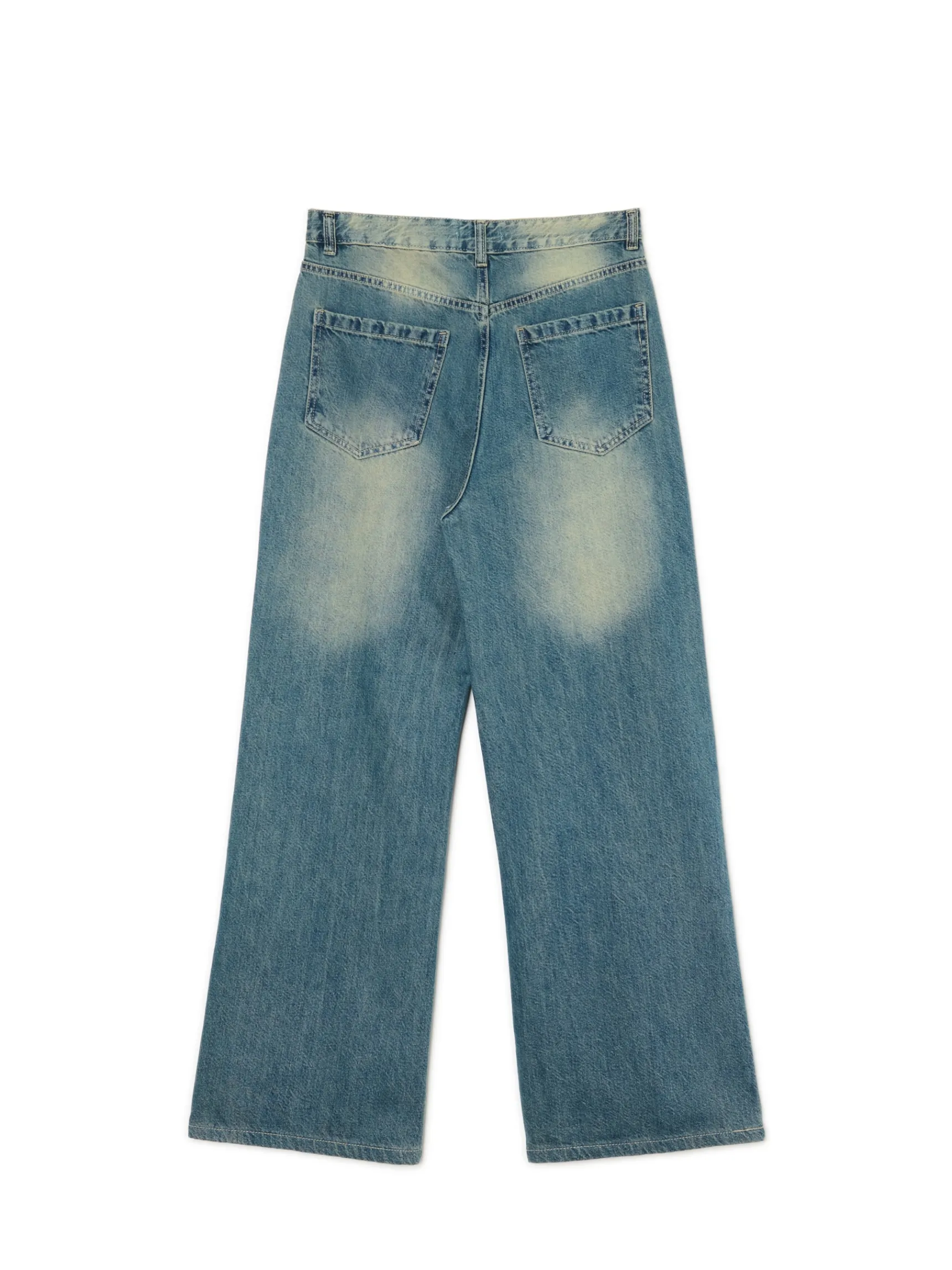 Clearance Cropp Jeansy wide leg PETITE niebieski