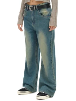 Clearance Cropp Jeansy wide leg PETITE niebieski