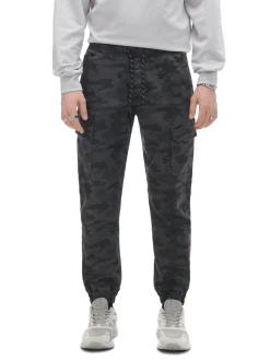 New Cropp Joggery cargo z nadrukiem moro szary