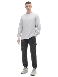 New Cropp Joggery cargo z nadrukiem moro szary
